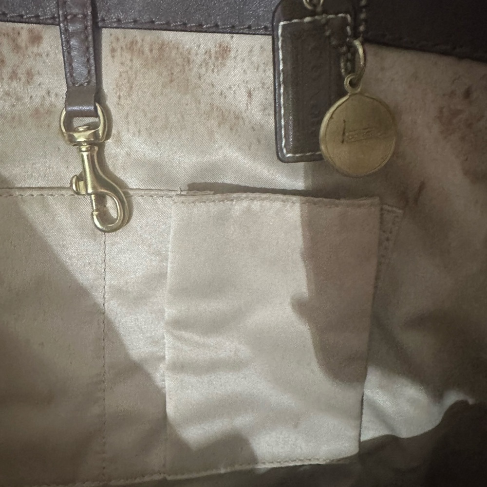 Coach Brown and Cream Geometric Tote Bag - Picture 11 of 11